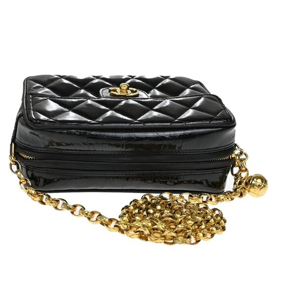 CHANEL CC Matelasse Mini Chain Shoulder Bag Patent Leather BK GHW VTG - Picture 5 of 16